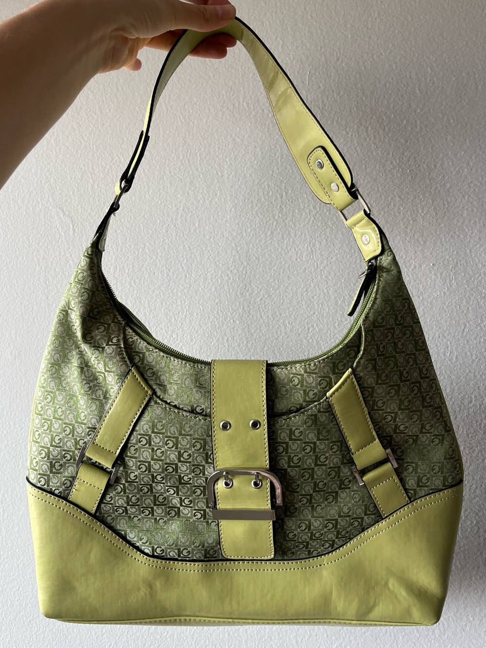 Vintage lime green hobo bag by KGB with G